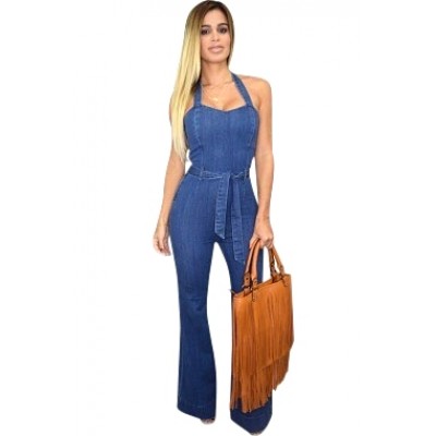 'Aike' flared jeans jumpsuit